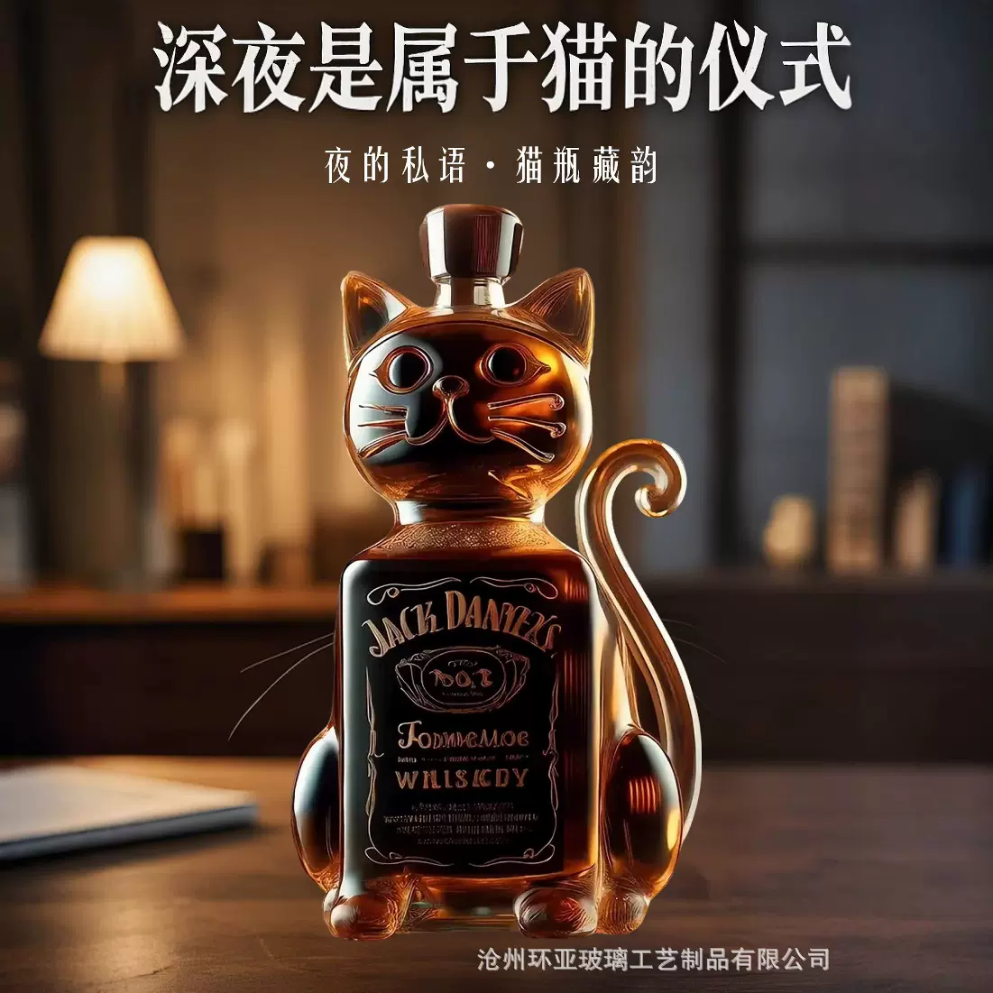 【跨境新款】威士忌酒瓶Eagle whiskey bottle猫型动物系列