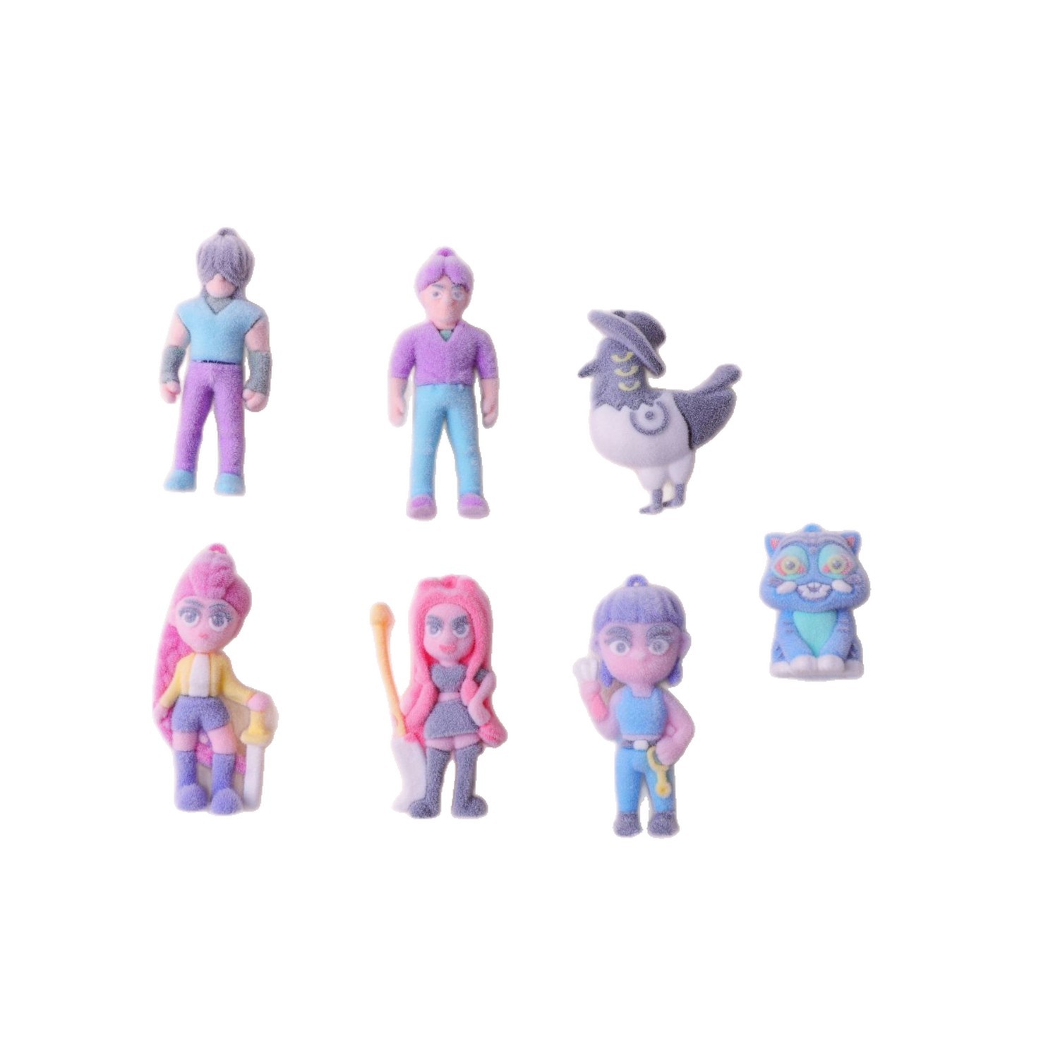 Nuevos productos transfronterizos KPOP flocadas caza de brujas colgantes de llaves animación de alto valor de la cara accesorios de bolsas escolares al por mayor