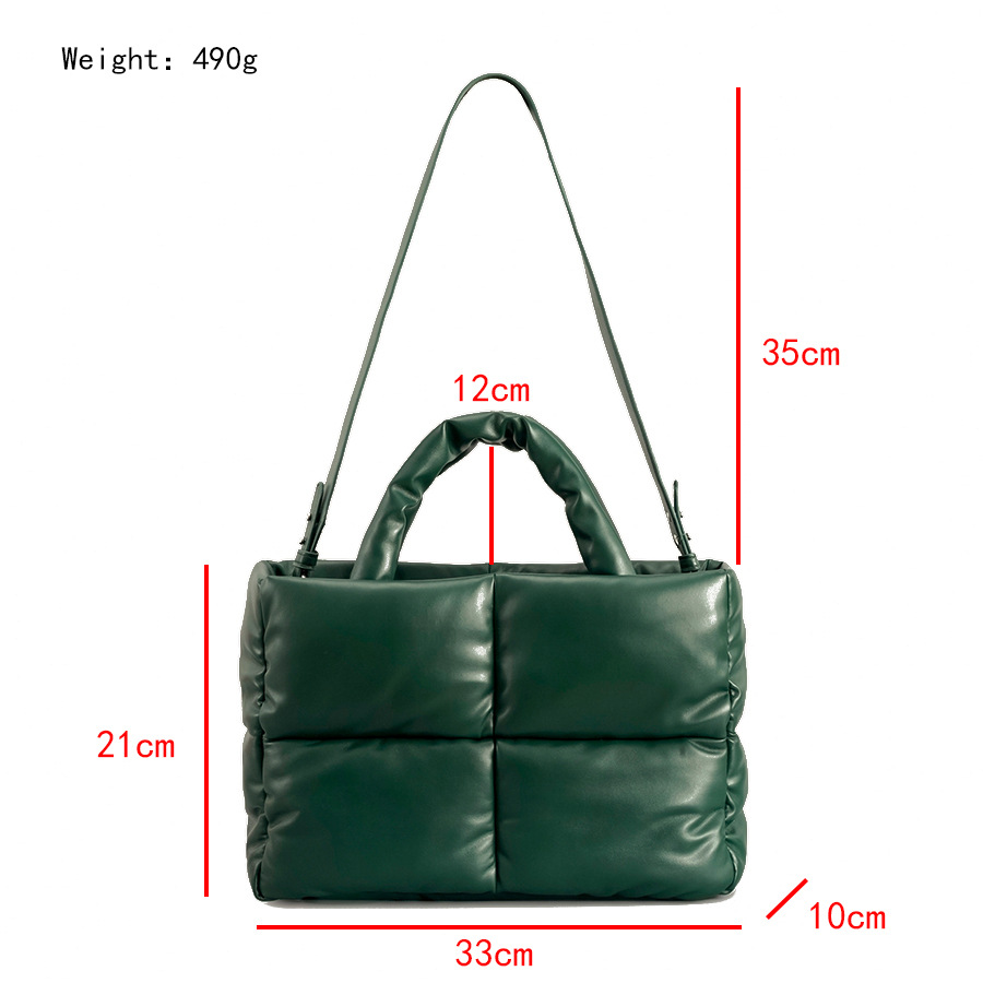 375g Weight Nylon Lining Material Fashion Solid Color Square Tote Bag