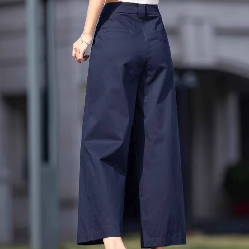 女性用テンセルワイドレッグパンツ、夏用薄手スリムハイウエストストレートパンツ、小柄な人向け、ゆったりカジュアル9点パンツ|undefined