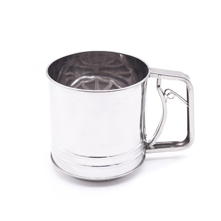 烘培用具面粉筛不锈钢手持式半自动大号粉筛不锈钢筛面粉工具|ms