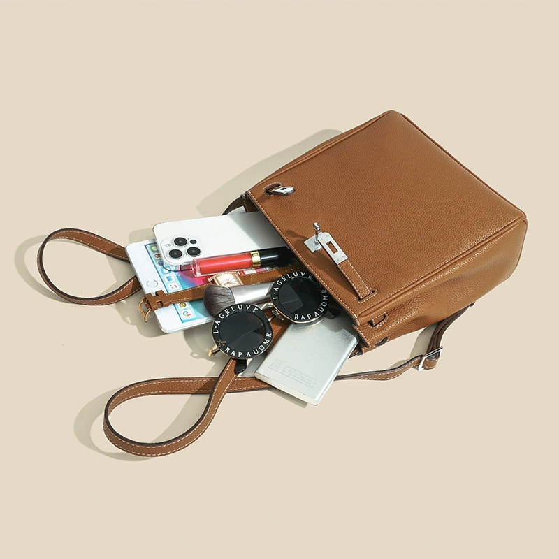 Bag, leather backpack for leisure, cowhide, high-quality style