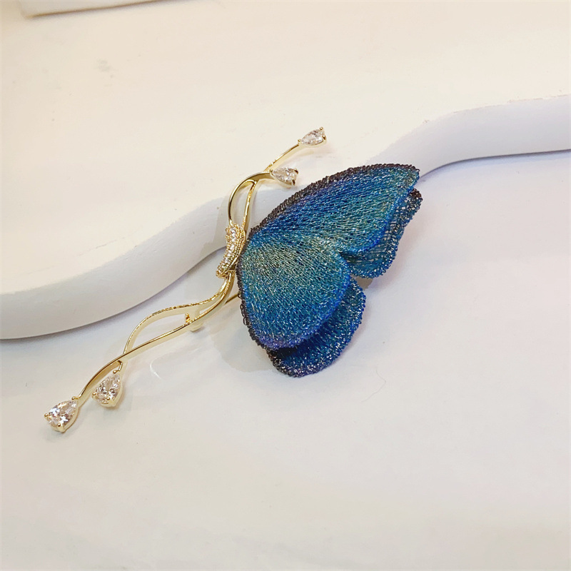 Vintage Schmetterling Brosche Für Damen In Blau Hochwertig_voghion.com