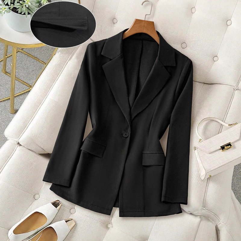 Black Blazer Women's Casual Petite 2025 New Autum Cross-Border European and American Amazon Aliexpress