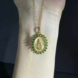 跨境货源新款宗教锁骨链项链欧美热卖圣母玛利亚吊坠项饰源头工厂