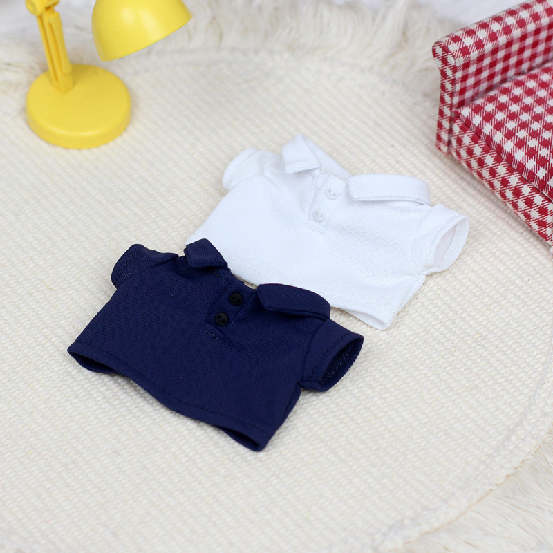Clothes Only] First/Third Generation Labubu Doll Clothes Doll Clothes Business Elite Polo Shirt Heart-Warming Macaron