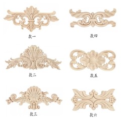 Dongyang wood carving European style applique rubber wood long flower piece furniture decoration accessories wholesale and retail