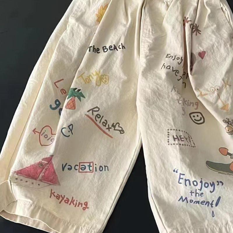 Boys' Summer Thin Mosquito-Proof Pants 2025 New Korean Style Children's Trendy Street Print Casual Pants for Babies