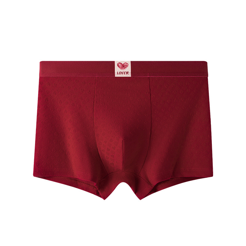 Algodón rojo para hombre calzoncillos de invierno para hombres Jacquard regalo de Año Nuevo para el año de la vida para hombres pantalones planos