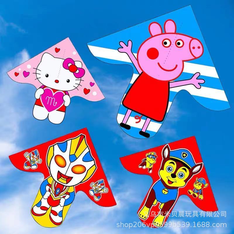 New large cartoon kite children's kite adult large kite triangle curved edge kite hot sale at street stalls in scenic spots