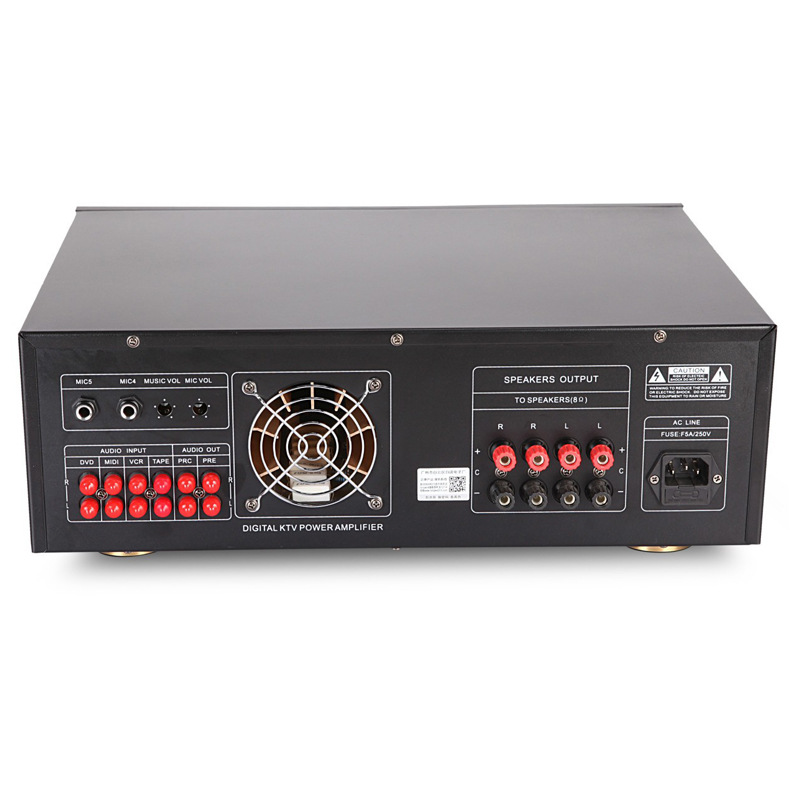 250W máquina de fusión HS-7200A Paquete de tarjeta de dos canales amplificador de altavoz alrededor de la habitación con amplificador de karaoke