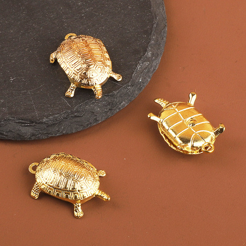 Longevity Turtle Alloy Jewelry Ornament DIY Keychain Pendant Lucky and Safe Golden Turtle Pendant