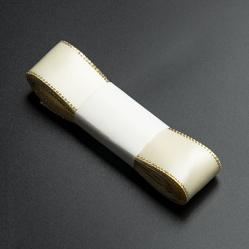 En stock venta al por mayor 2,2 borde dorado cinta regalo de cumpleaños pastel embalaje cinta arco flor regalo