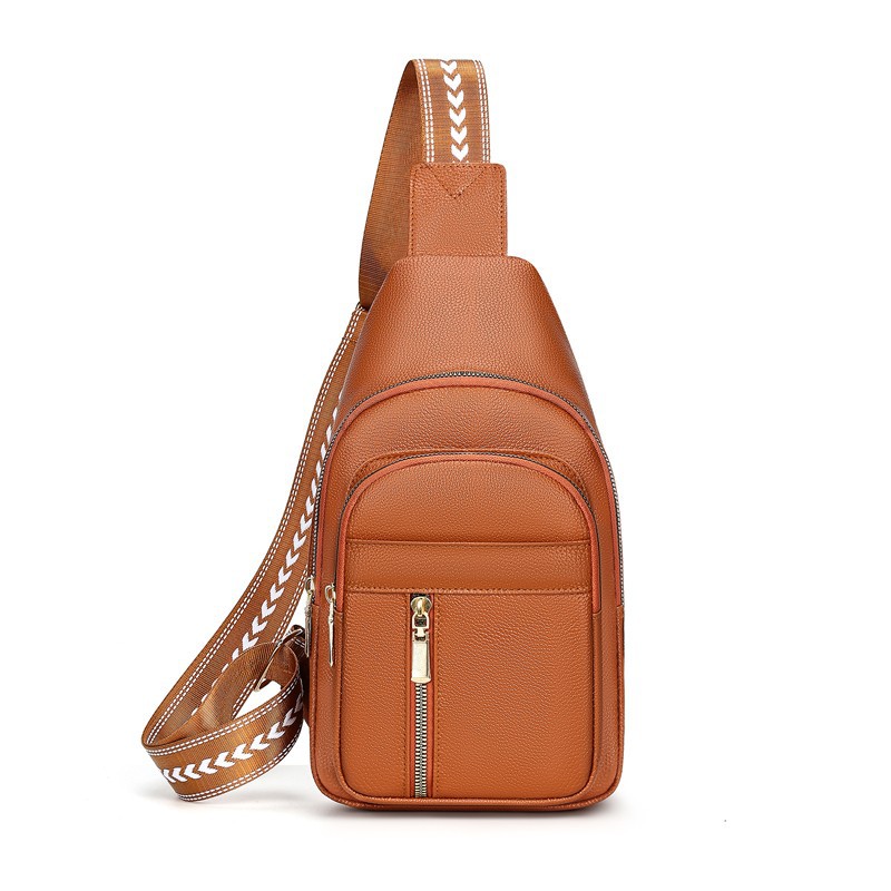 Bolso de pecho de mujer nuevo estilo transfronterizo Bolso de hombro con textura de cuero suave de moda Bolso de mensajero portátil de viaje de ocio bags comercio exterior