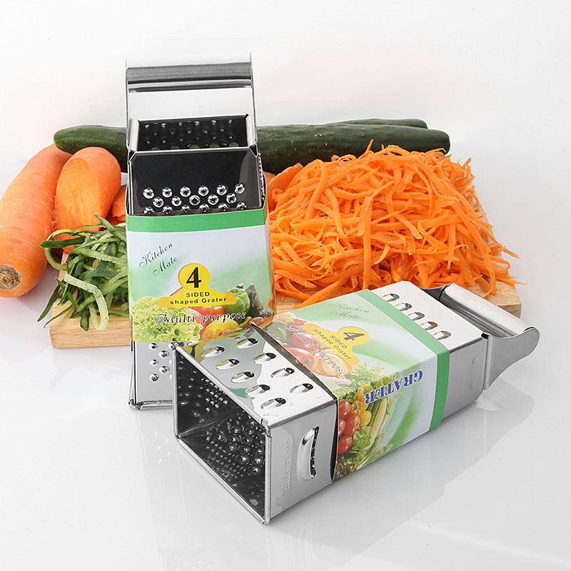 Mayorista de 8 pulgadas cuatro lados raspador cortador de verduras multifuncional cortador de papas de acero inoxidable raspador de piel en stock