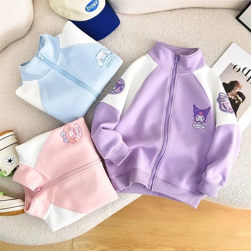 女童卡通休闲外套2025新款洋气中大童拉链卫衣春秋学院风开衫上衣