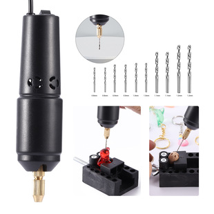 Cross-border supply 360 type black usb mini electric drill silicone glue crystal pearl punching machine micro electric mill