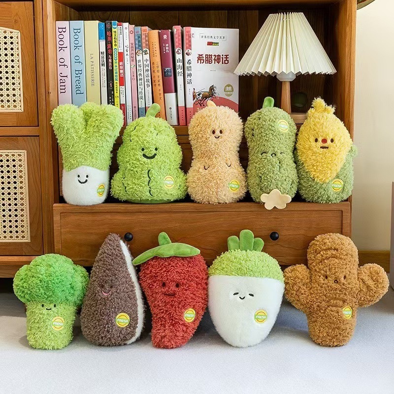 新しい 10inch グリッパーマシン人形子供のおもちゃ果物と野菜のぬいぐるみシミュレーション果物と野菜の人形卸売|undefined