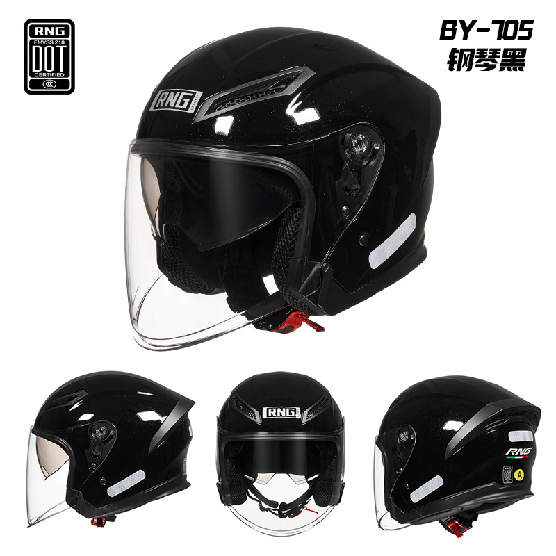 Motuoche – RNG New 3C Motosiklet kaskı (dəbilqə) - glossy-black