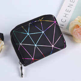 2025年钱包女韩版时尚彩色菱形长短款简约拉链学生零钱包女