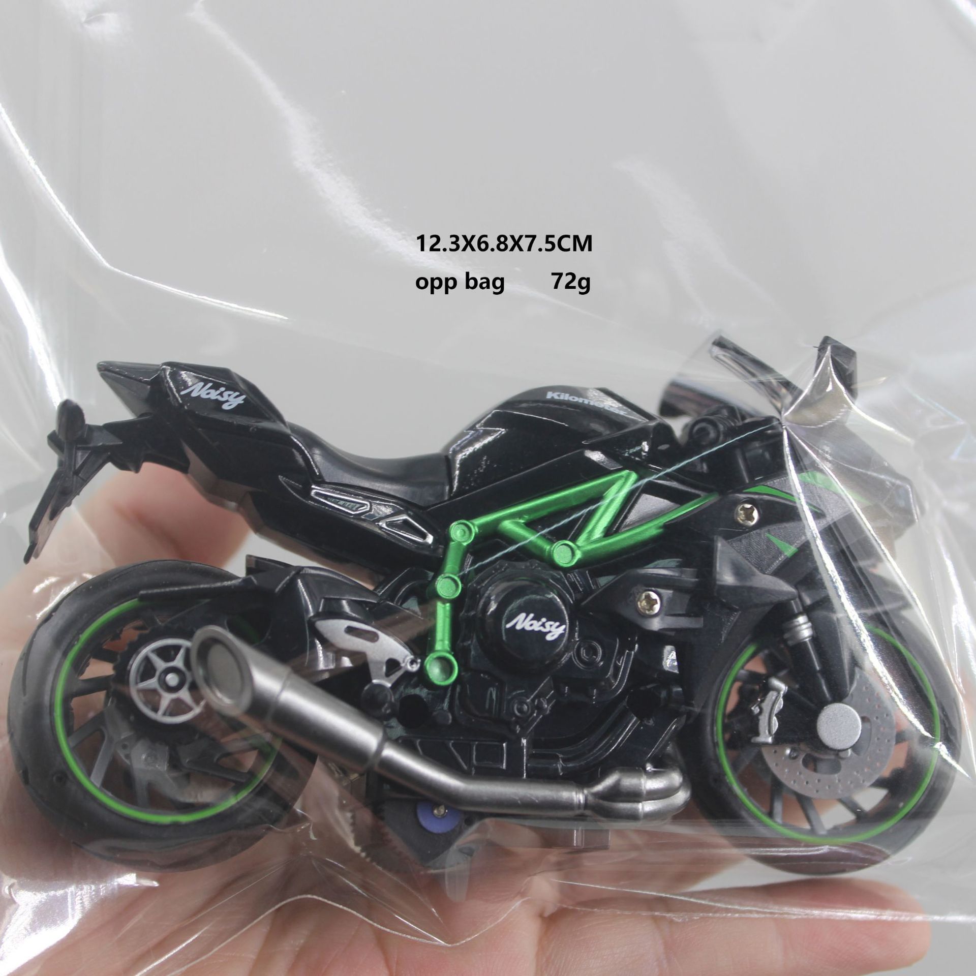 【72G】OPP 가방 사천 블랙 H7788-7 시뮬레이션 오토바이 모델 12.3*6.8*7.5CM