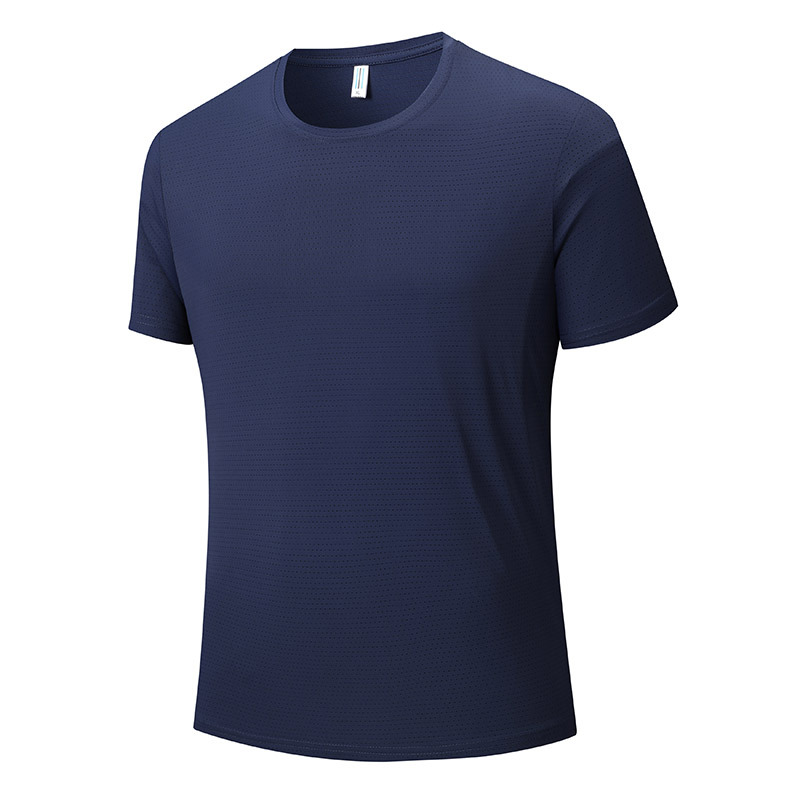 Ropa de trabajo de verano camiseta de hielo de secado rápido cuello redondo logotipo de manga corta ropa de trabajo corporativa deportiva image 8