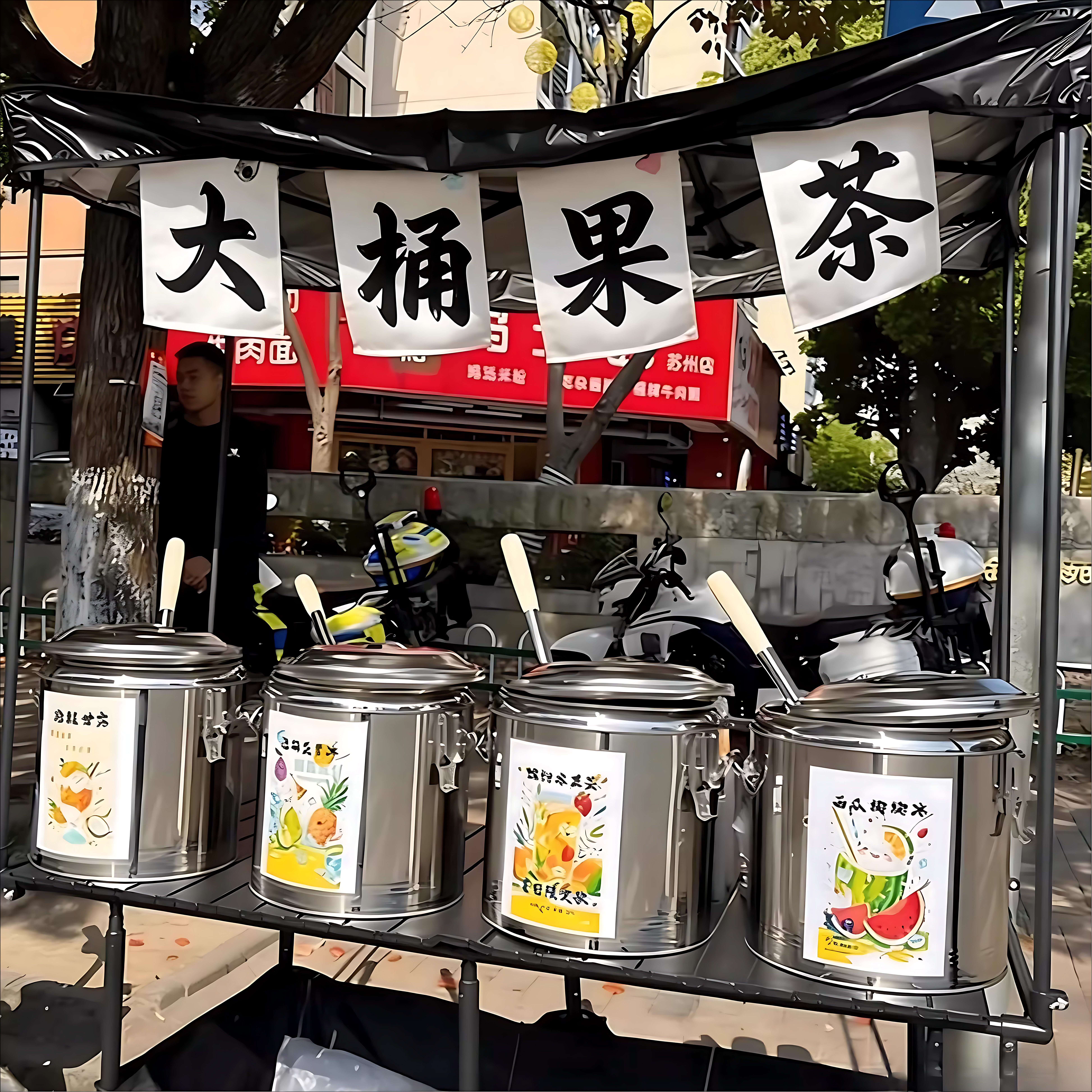 Wholesale Pure 304 Stainless Steel Insulated 24-Hour Milk Tea Large-Capacity Commercial Insulation Bucket for Stall Use with Extra-Long Insulation