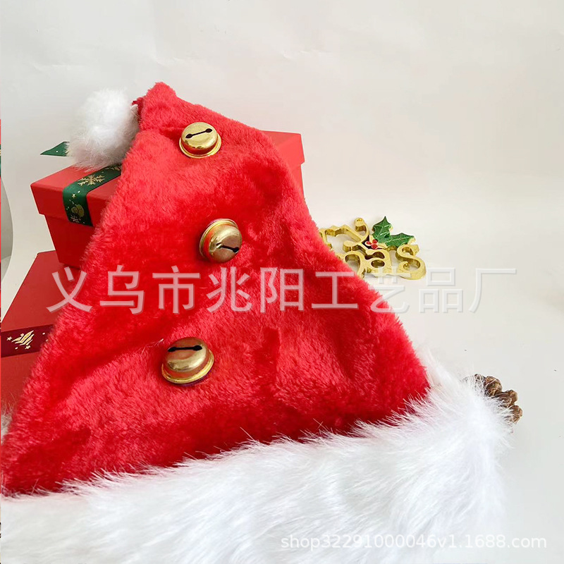 24 campanas de comercio exterior sombrero de Navidad para adultos Papá Noel sombrero gran regalo de vacaciones sombrero muñeco de nieve de peluche al por mayor