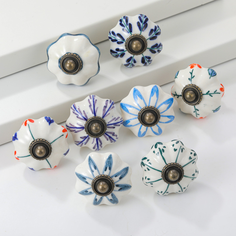 Modern Pastoral Style Cabinet Drawer Handle Retro American Style Cabinet Door French Style Elegant Ceramic Handle Modern Pastoral Style Cabinet Drawer Handle Retro American Style Cabinet Door French Style Elegant Ceramic Handle