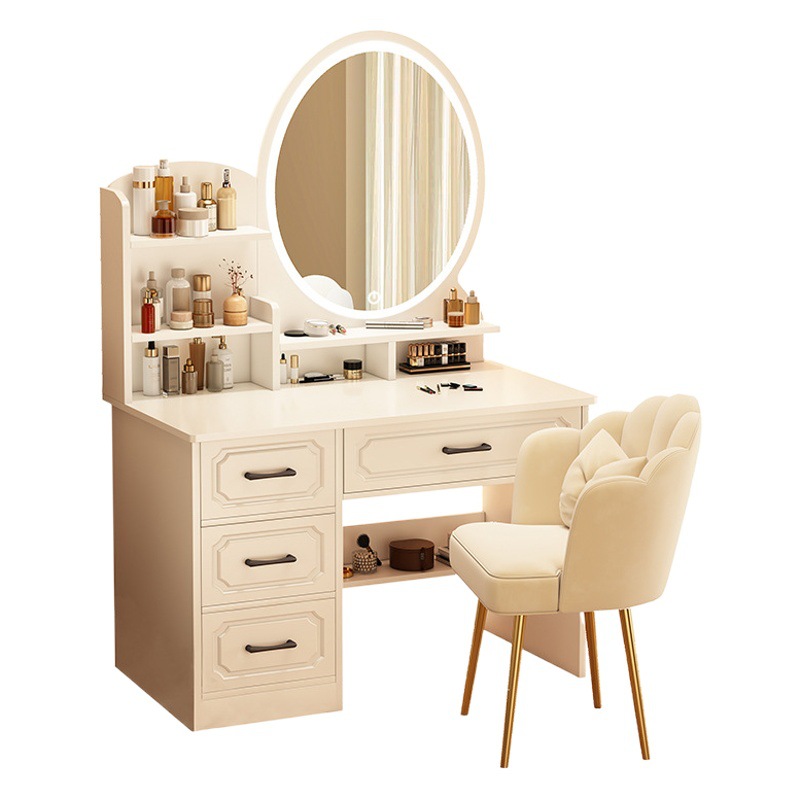 Tocador de estilo europeo, dormitorio, simple y moderno, 2024, nuevo escritorio, mesa de maquillaje, mesa de tocador integrada