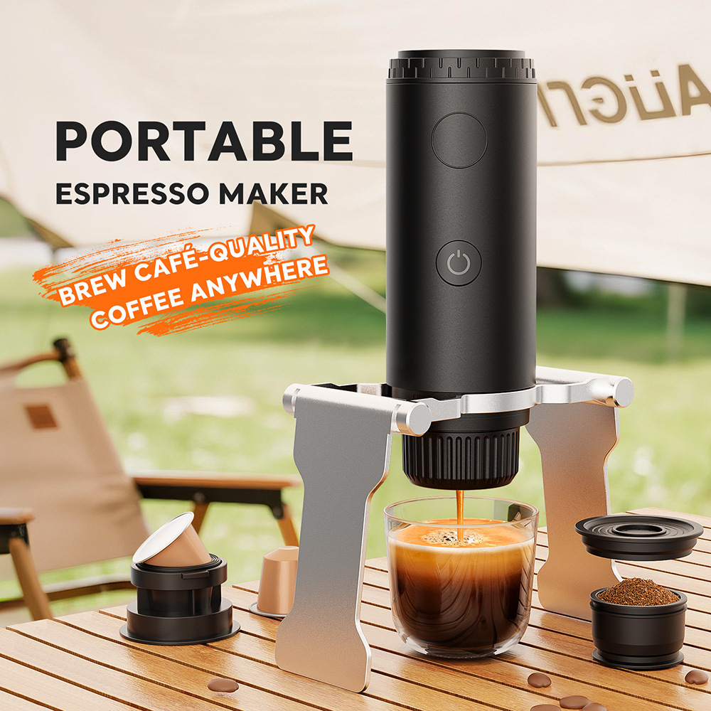 Portable Coffee Machine 2-in-1 Capsule Extraction Small Outdoor Car Office Electric Espresso Machine