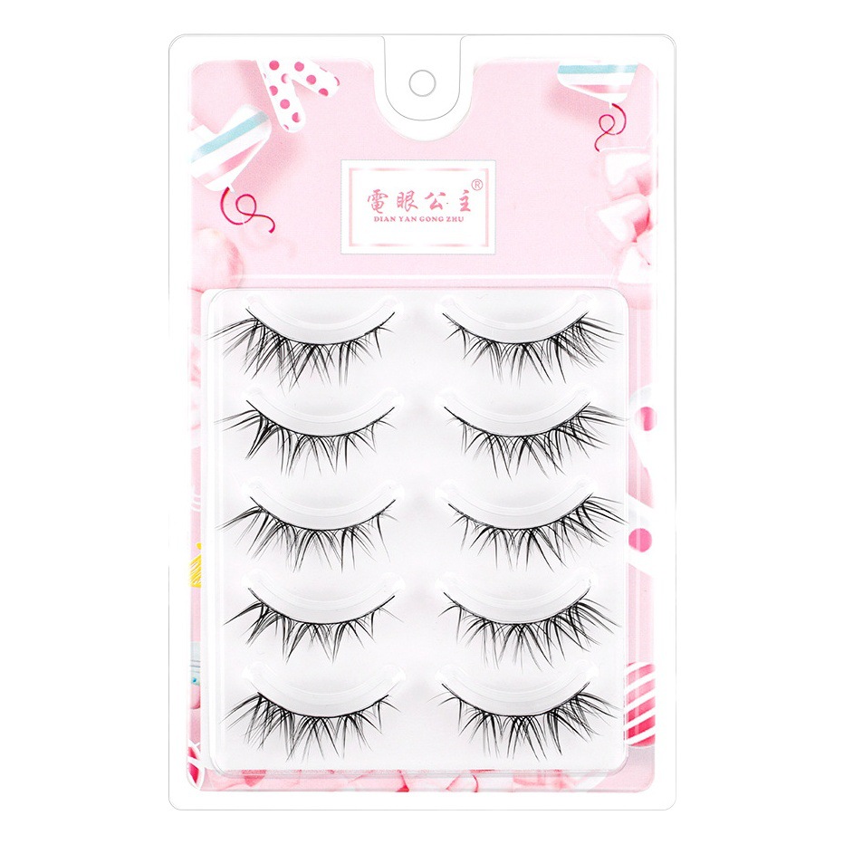 Tres en uno pestañas postizas simulación natural hadas oblicuas pestañas voladoras pelo de hadas cero toque bebé curvado injerto pestañas