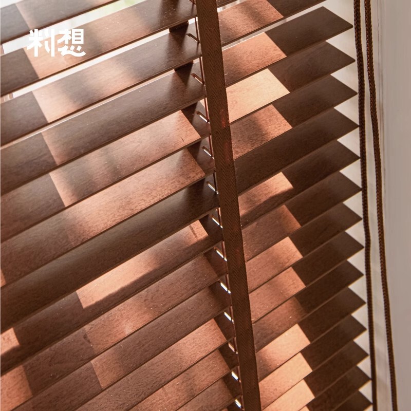 Middle Ancient Style Solid Wood Shutters Guest Restaurant Chinese Retro Blackout Balcony Roller Basswood Curtain Study Curtain