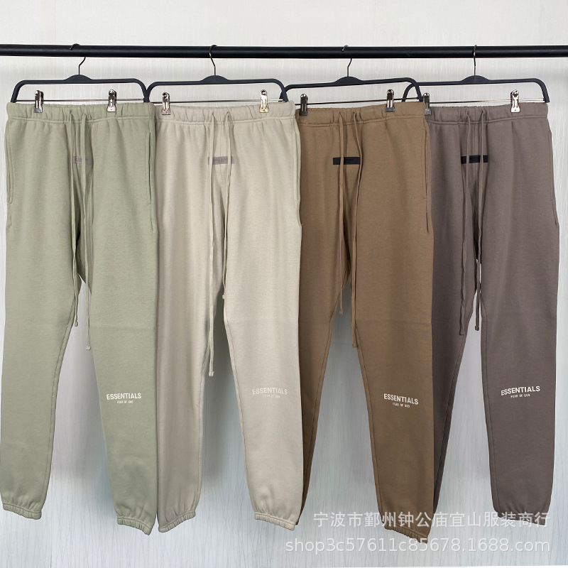 2022SS pantalones de franela con estampado de flocado blanco ESSENTIALS marca de moda transfronteriza Sweatpants