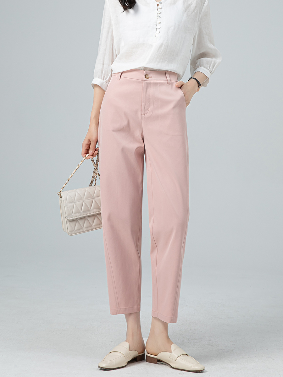 Quần culottes nữ ống rộng dáng suông, vải mỏng nhẹ chống nhăn, ủi tay thoải mái — Phấn hoa anh đào (phù hợp với thân hình quả táo)