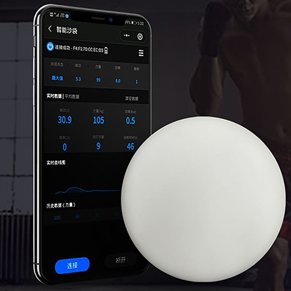 【Limited Edition】Smart Sandbag Force Gauge Black for Boxing, Sanda, Taekwondo to Measure Punching and Kicking Power