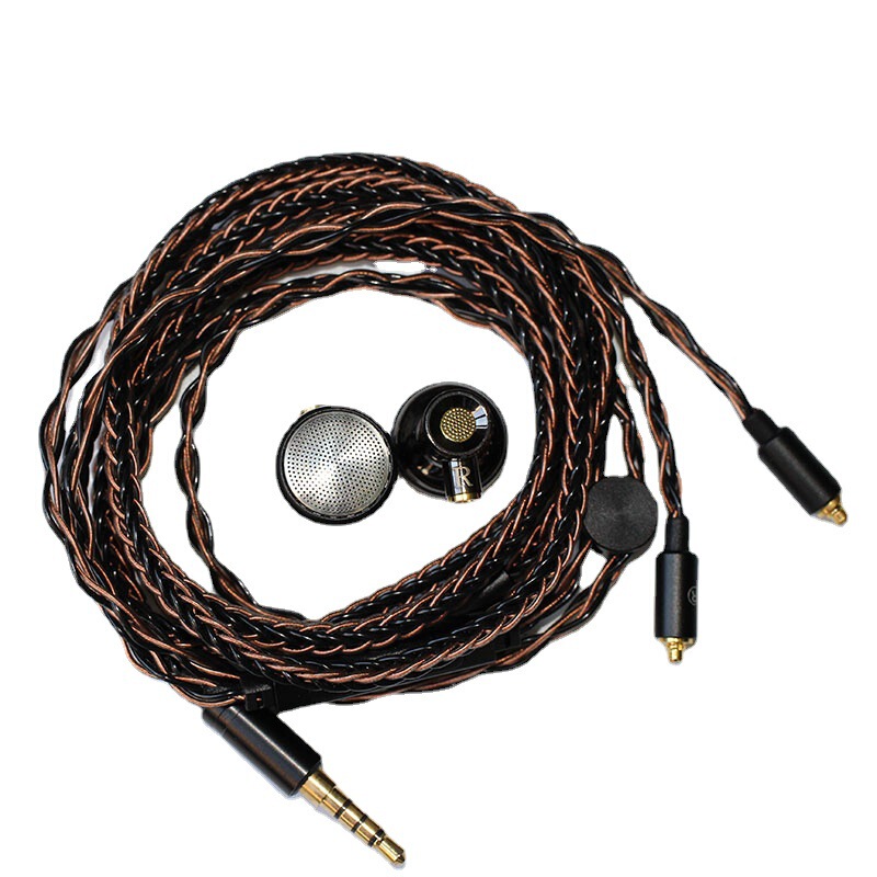 DIY earphone flat head mmcx plug-in 8-strand wire metal shell earplug ear shell fever earphone