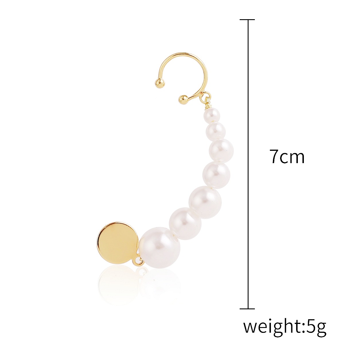 Korean Style Rear-hanging Pearl Non-pierced Long Ear Bone Clip display picture 1