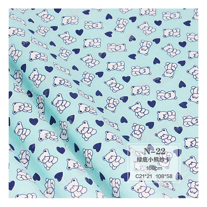 Tela de algodón de sarga de hilo de impresión de tarjetas ropa de cama médica tela especial resistente al cloro blanqueador de dibujos animados obstétrica de atención médica