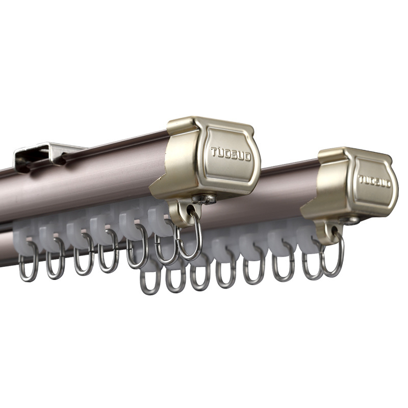 Cortina silenciosa engrosada, riel deslizante, riel de cortina de aleación de aluminio, riel de cortina silencioso, riel de cortina silencioso, riel doble superior