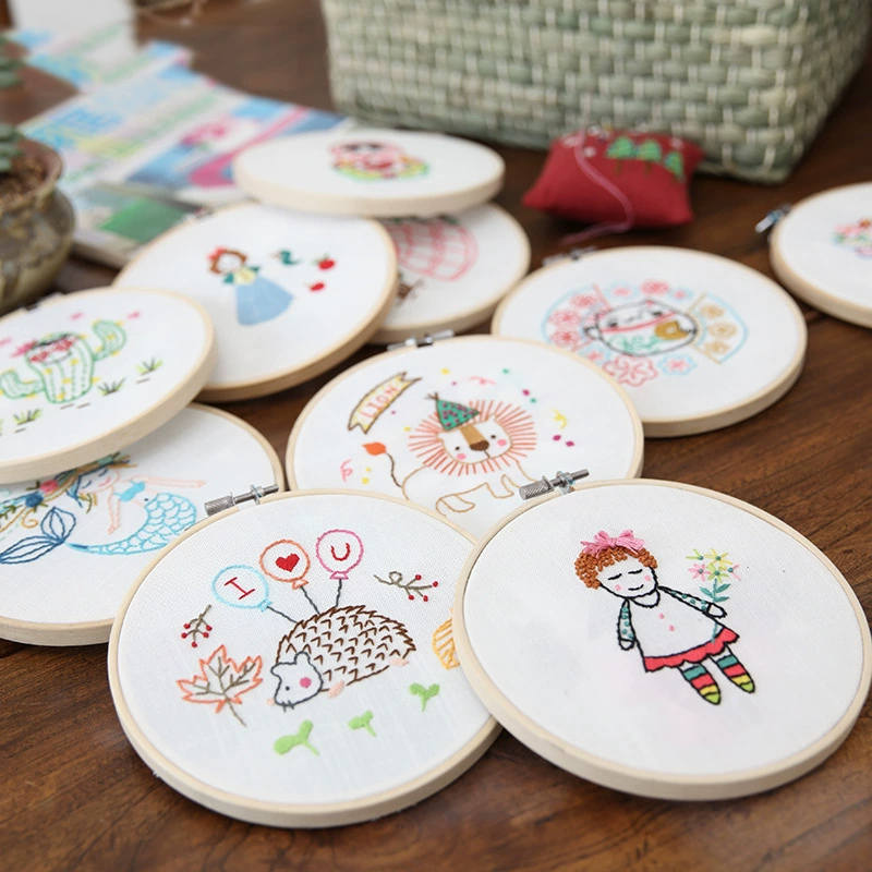 Детская ручная вышивка diy Material Pack Простая ученическая ткань вышивка крестом маленькая висятая картина милые животные граффити
