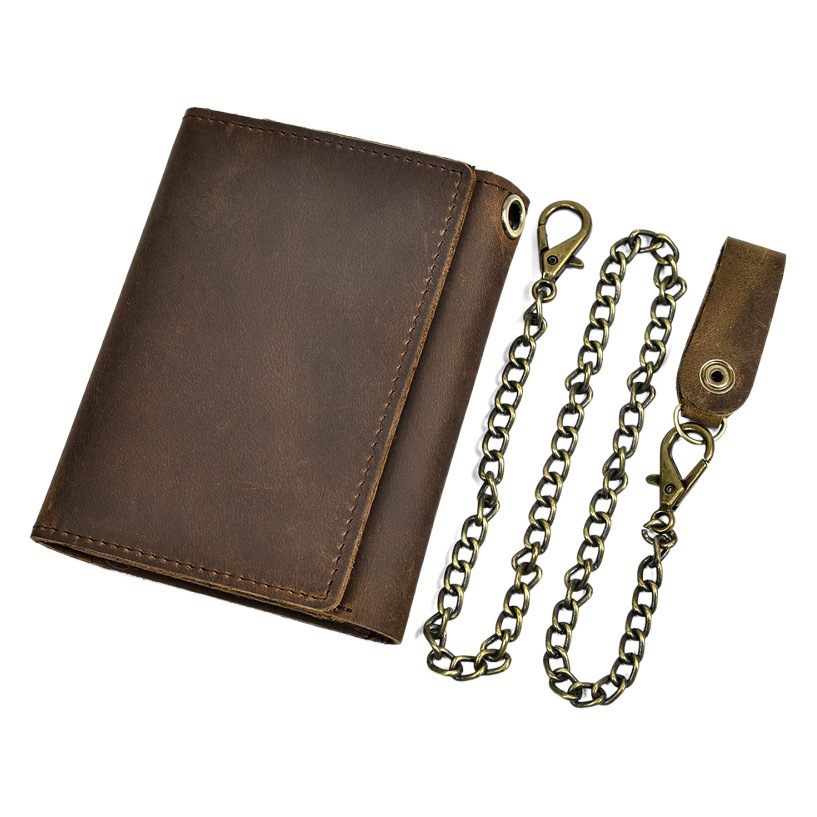 Foreign trade hot crazy horse leather wallet genuine leather short wallet vintage men's coin purse cowhide casual trifold wallet