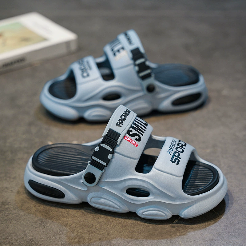 Мужские тапочки 2025, новые летние уличные нескользящие сандалии на толстой подошве для вождения на открытом воздухе, пляжные сандалии двойного назначения