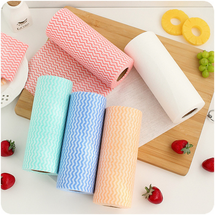 Strictly Selected Point Breaking Wave Roll Disposable Dish Cloth for Lazy People Dish Cloth Kitchen Dry and Wet Dual-Use Oil Paper Household Sheet Pack