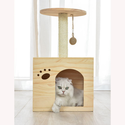 Sisal cat climbing frame cat scratching post cat scratching board claw grinder cat climbing post cat claw board solid wood cat nest cat toy supplies