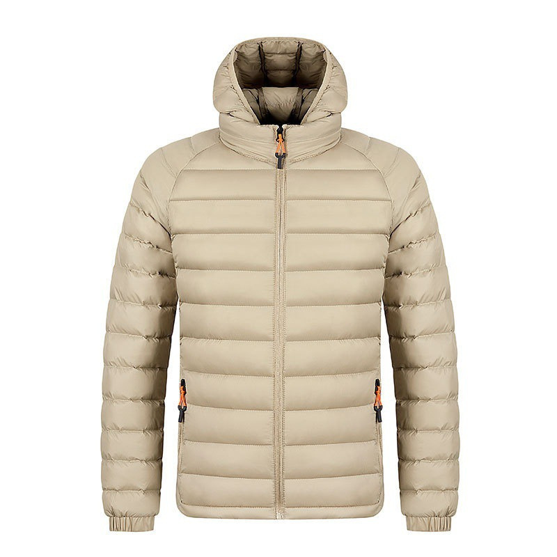【Cross-border】2026 New Autumn/Winter Men's Lightweight Down Cotton Jacket with Hood, Thin Cotton Coat
