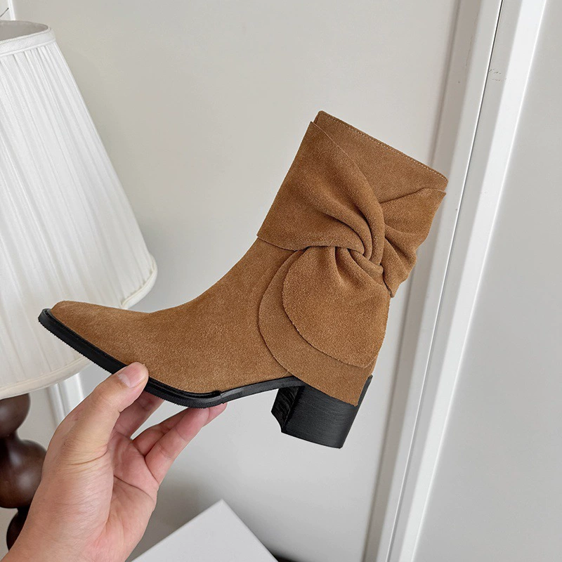 Melad, ботильоны на среднем каблуке с квадратным носком, ботинки на плоской подошве в стиле вестерн, тонкие универсальные женские ботильоны цвета хаки на раннюю осень