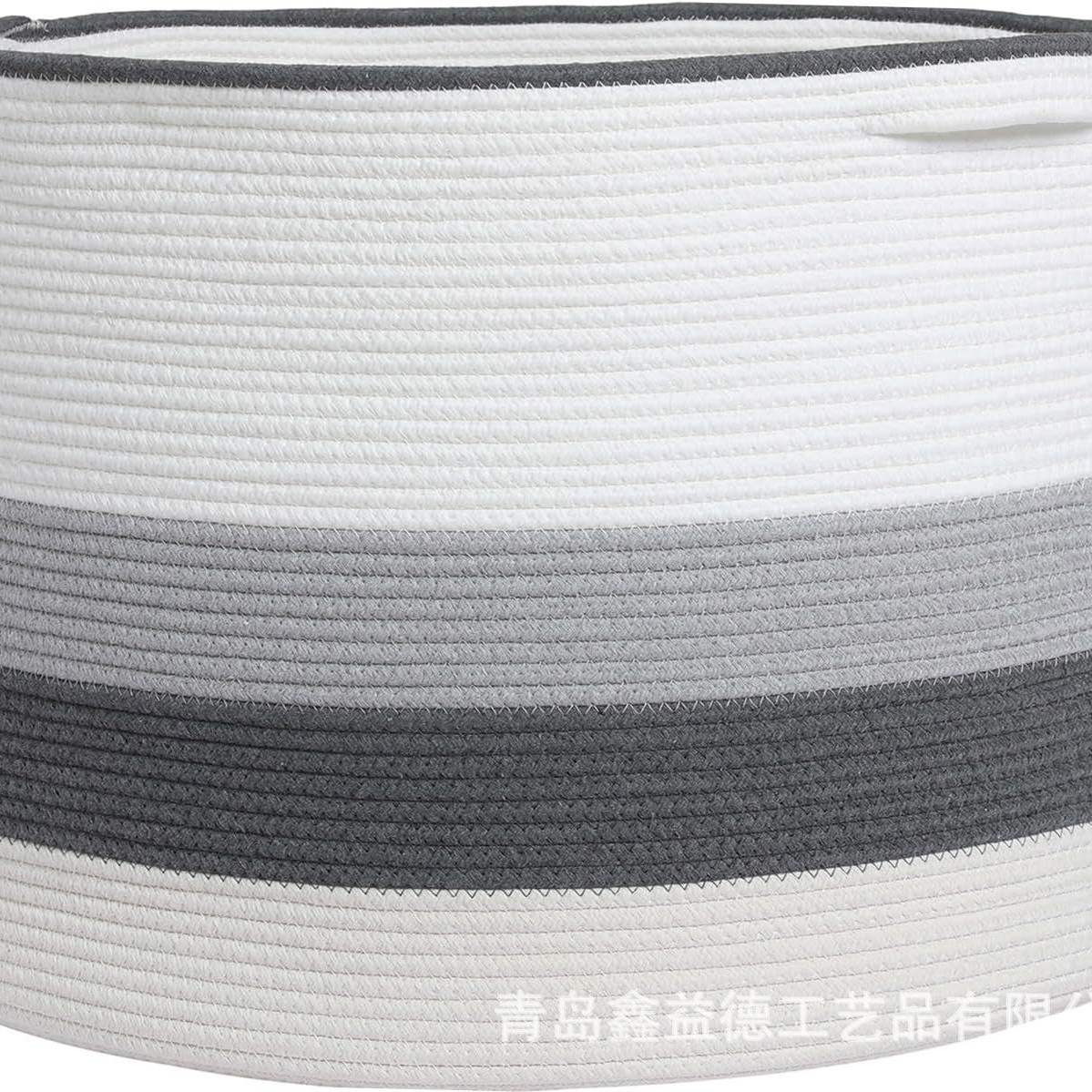 Xinyide Hand-Woven Cotton Rope Laundry Basket Amazon Quality Cotton Rope Hand-Woven Frame Debris Storage and Organization Basket