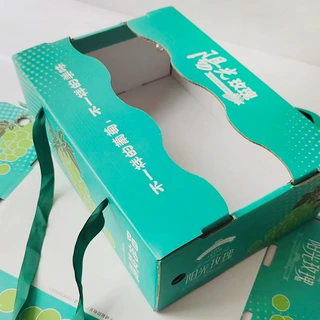 可定制彩印葡萄手提礼品盒水果礼盒瓦楞包装盒5斤装阳光玫瑰礼盒