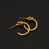 Earrings stainless steel, European style, simple and elegant design, 750 sample gold